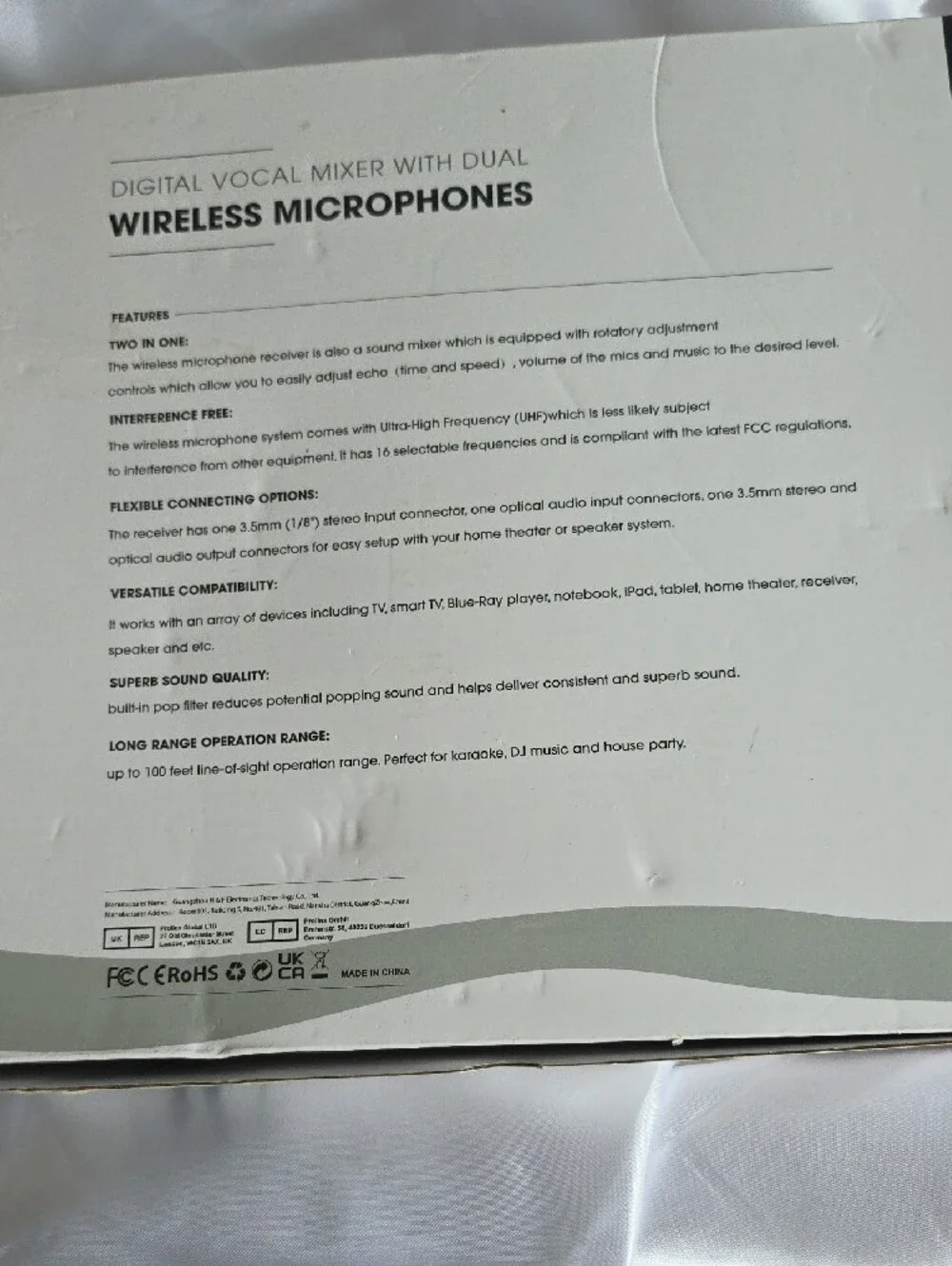 Black Wireless Vocal Microphone System - Dual Handheld Mics